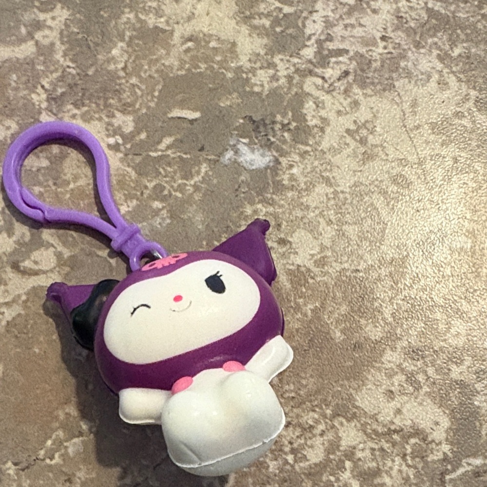 Hello Kitty Purple and White Keychain - Kuromi
